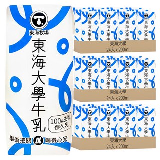 東海大學 全脂牛乳 100%生乳保久乳, 200ml, 72入