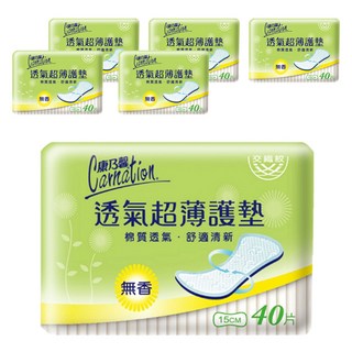 康乃馨 透氣超薄護墊 無香, 15cm, 40片, 6包