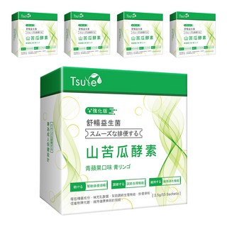 Tsuie 日濢 舒暢益生菌山苦瓜酵素 強化版 花蓮4號山苦瓜, 15包, 2.5g, 5盒