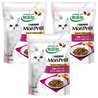 MonPetit 貓倍麗 成貓用 乾糧 高纖化毛 450g, 海洋魚, 3包