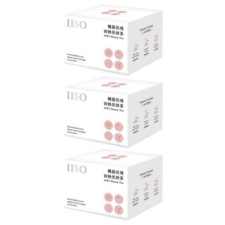 仁濟中藥 IIISO 機能玫瑰四物美妍茶 Set - 暖暖四寶 紅潤健康 不添加黑糖/冰糖, 6g, 12包, 3盒