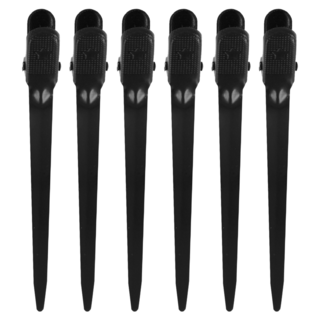 SSIZZO 美容院無痕大號髮夾 黑色 6入, 6個