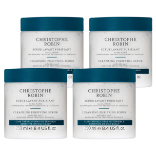 CHRISTOPHE ROBIN 海鹽舒緩頭皮潔淨霜, 250ml, 4瓶