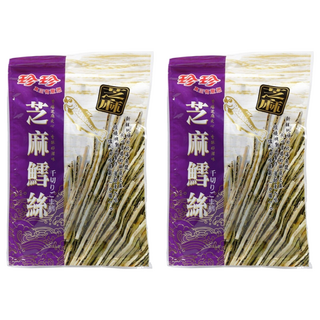 珍珍 芝麻鱈魚絲 酥脆芝麻 新鮮乾燥魚漿, 120g, 2包