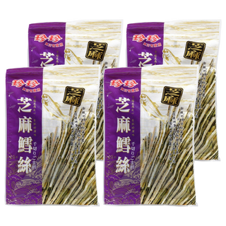 珍珍 芝麻鱈魚絲 酥脆芝麻 新鮮乾燥魚漿, 120g, 4包