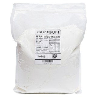 嘉禾牌 白菊花低筋麵粉, 3kg, 1包