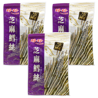 珍珍 芝麻鱈魚絲 酥脆芝麻 新鮮乾燥魚漿, 120g, 3包