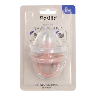 Basilic 貝喜力克 全矽膠拇指型安撫奶嘴 附防塵蓋 - 柔軟 不含雙酚A, S(0個月以上), 柔粉色, 1組