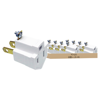 Kinyo 轉換插頭, 白色, 8個, 45mm