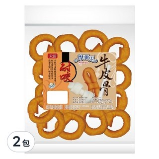 Mores 摩爾思 耐咬牛皮骨 天然牛皮製成 幫助清除齒垢 強化咀嚼能力 訓練獎賞, 煙燻甜甜圈, 2包