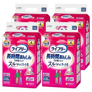 Lifree 來復易 日本原裝進口 長時間安心復建褲 成人紙尿褲 2倍彈性, M, 20片, 4包