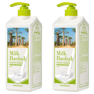 밀크바오밥 트리트먼트 라임 앤 바질, 1L, 2개