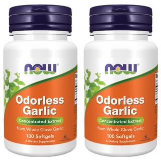 Now 無味大蒜精華膠囊 100:1 濃縮萃取, 100顆, 0.5g, 2罐