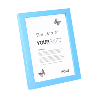 iINDOORS 英倫家居 北歐簡約實木相框 6 x 8, 水藍色, 1件