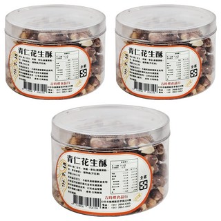 吉時饌 青仁花生酥 台灣製造, 240g, 3罐