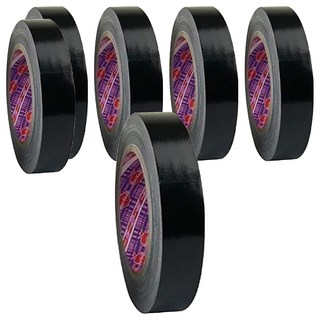 大力膠帶 防水布膠帶 24mm x 25m 黑色 修繕膠帶, 6捲