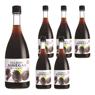 十全 美人桑椹醋 香醇濃郁口感 低熱量享受 高倍數濃縮果醋, 600ml, 6瓶