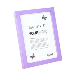 iINDOORS 英倫家居 北歐簡約實木相框 6 x 8吋 250g, 18 x 23cm, 粉紫色, 1件