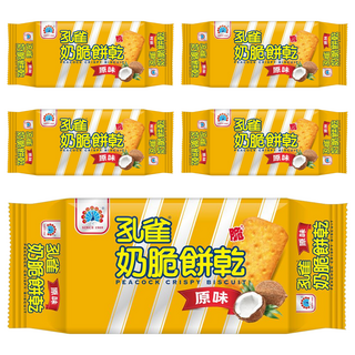 孔雀奶脆餅乾, 原味, 106g, 5包