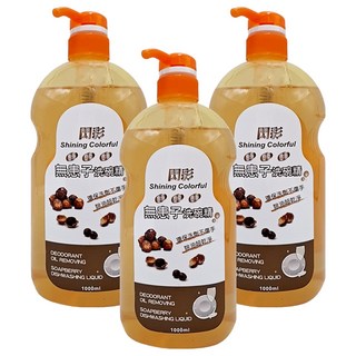 Shining Colorful 閃彩 無患子洗碗精, 1L, 3瓶
