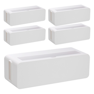 inomata 多插孔電線開關收納盒, 白色, 5個