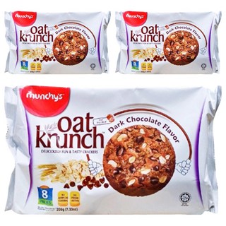 Munchy's 麥奇 Oat Krunch 黑巧克力口味燕麥餅, 208g (8包裝), 3袋
