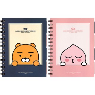 KAKAO FRIENDS 現代風格A5線圈筆記本 2本, Ryan+Apeach, 1組
