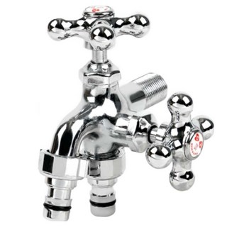 DOOJIN 浴室洗衣機專用分離式雙出口水龍頭 熱水快接頭型, 1個