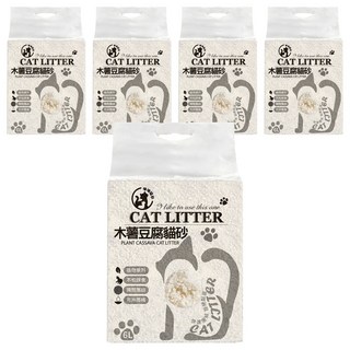 咪咪貓砂 木薯豆腐貓砂 5袋 6L 原味奶香 凝固型 低粉塵 可沖馬桶