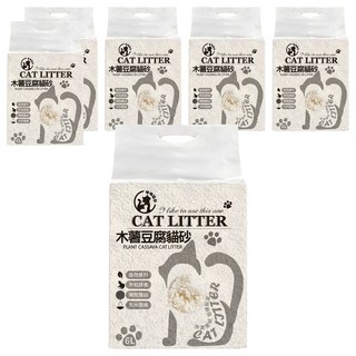 咪咪貓砂 木薯豆腐貓砂 6包 6L 原味奶香 凝結 除臭 可沖馬桶, 6袋