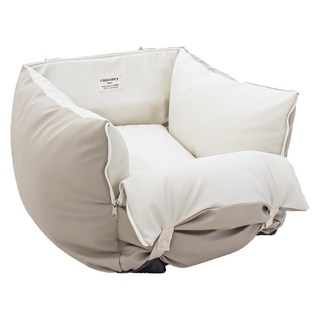 초코펫하우스 강아지 차량용 로얄 사각 카시트, 베이지, 1개