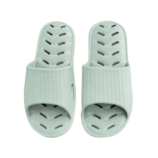 TAY SONG 太松 緩壓排水浴室拖鞋 獨家專利設計D195030 22孔洞設計 EVA一體成型 排水速乾 紓壓Q彈 浴室/陽台適用, 綠色, 1雙