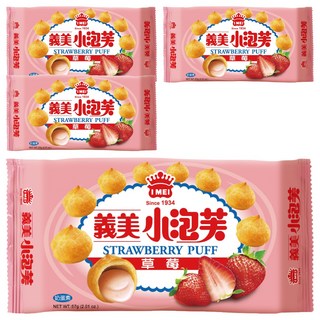 義美 小泡芙 草莓, 57g, 4包