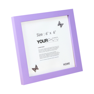 iINDOORS 英倫家居 北歐簡約實木相框 6 x 6吋 200g, 粉紫色, 1個