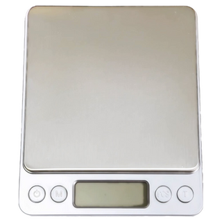 不鏽鋼電子秤 電池款, CAES0004, 經典銀, 500g