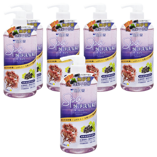 雪芙蘭 SPA純淨彈力豐盈洗髮精, 不含矽靈, 細軟扁塌髮質適用, 650g, 6瓶