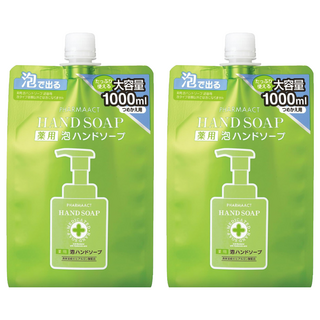 KUMANO 熊野油脂 泡沫洗手乳補充包 1L, 2包