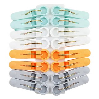 KOKUBO 小久保 COCO衣夾 16入, 1組, 藍色 + 白色 + 橙色 + 紫色