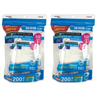 minono 米諾諾 細滑線牙線棒, 8cm, 4包, 2袋