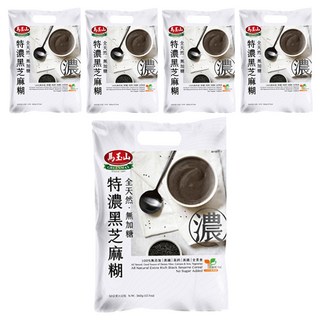 馬玉山 全天然無加糖特濃黑芝麻糊, 360g, 5袋