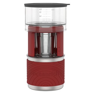 oceanrich 3合1 旋轉手沖咖啡機, 280ML 單次沖泡, 360° 旋轉滴濾, 濾袋/濾網/茶, 方便攜帶, X7, 紅色