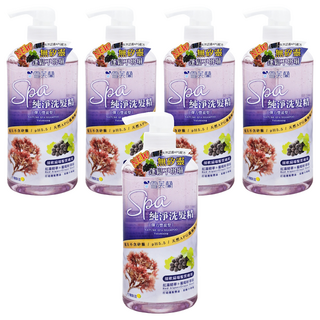 雪芙蘭 SPA純淨彈力豐盈洗髮精, 不含矽靈, 細軟扁塌髮質適用, 650g, 5瓶