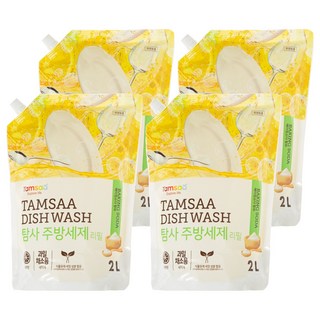Tamsaa 小蘇打蔬果碗盤清潔液補充包, 2L, 4包