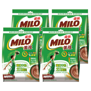 MILO 美祿 雙倍牛奶2X高鈣 可可麥芽飲品 活力維生素B群 無添加香料、色素、防腐劑, 30g, 14包, 4袋