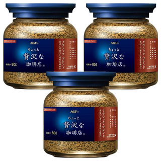 AGF 微奢華咖啡店 咖啡罐 藍紅標 經典贅沢, 80g, 1入, 3罐