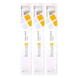 SUNSTAR 三詩達 BUTLER 單束型尖頭軟毛牙刷 01M 新手柄設計 操作性優越, 3支