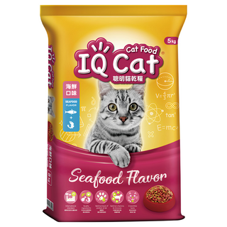 IQ Cat 聰明貓 成貓用 乾糧, 海鮮口味, 5kg, 1袋