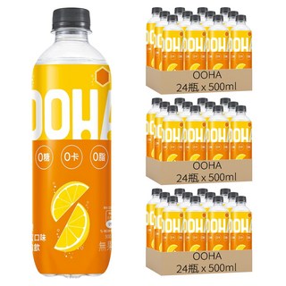 OOHA 氣泡飲 檸檬蜂蜜口味, 500ml, 72瓶