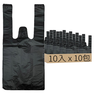 家邦企業社 背心袋 黑色3斤 27x47cm, 10包