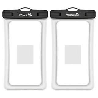 VALUEM 優質防水手機袋 大+掛繩+可拆式臂帶組, 白色, 2組